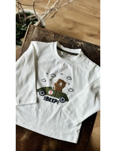T-Shirt manica lunga bianca teddy