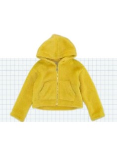 Maglia con zip e cappuccio giallo 2