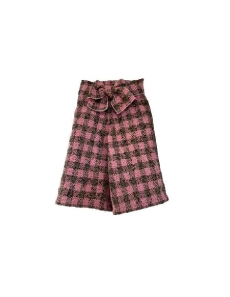 Pantalone vita alta verde e rosa