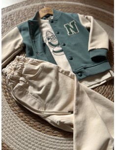 Pantalaccio in denim panna